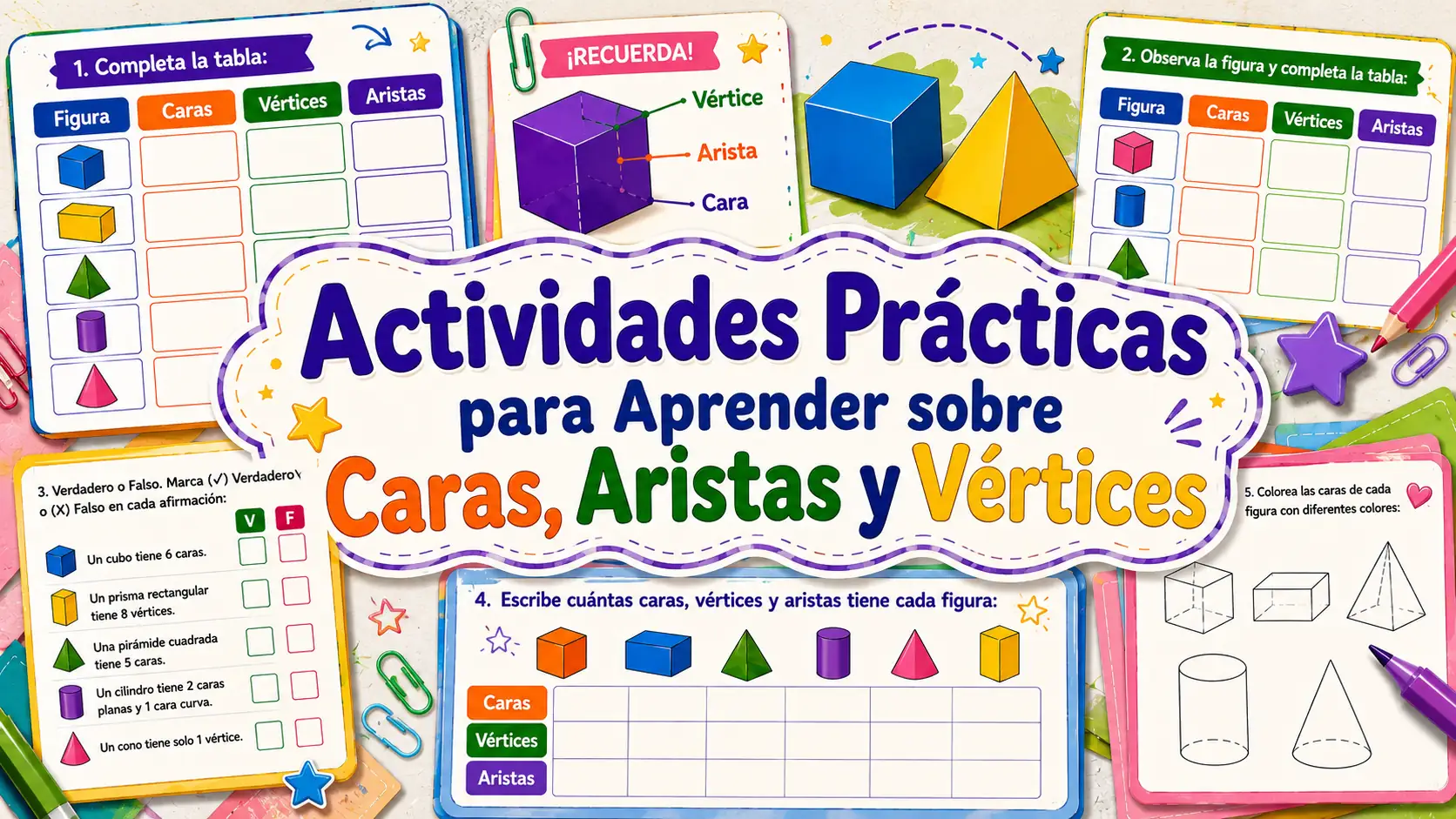 Actividades de Caras, Vértices y Aristas